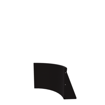 Stalen keerwand - Buitenbocht - 50 x 50 x 50 cm - RAL9005 mat (zwart)