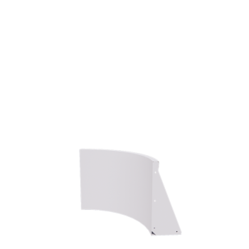 Stalen keerwand - Binnenbocht - 50 x 50 x 50 cm - RAL9010 mat (wit)