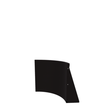 Stalen keerwand - Binnenbocht - 50 x 50 x 60 cm - RAL9005 mat (zwart)