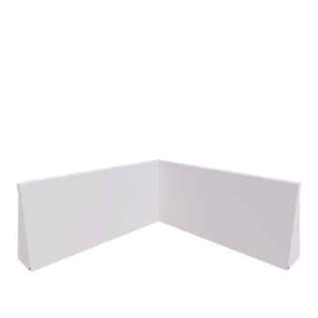 Stalen keerwand - Binnenhoek - 100 x 100 x 50 cm - RAL9010 mat (wit)