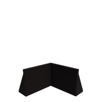 Stalen keerwand - Binnenhoek - 50 x 50 x 40 cm - RAL9005 mat (zwart)