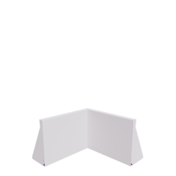 Stalen keerwand - Binnenhoek - 50 x 50 x 40 cm - RAL9010 mat (wit)