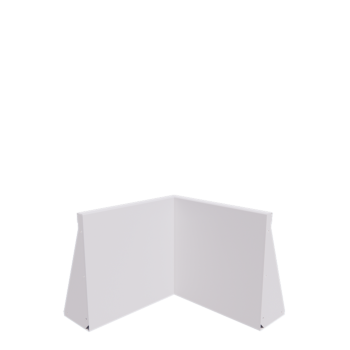 Stalen keerwand - Binnenhoek - 50 x 50 x 50 cm - RAL9010 mat (wit)