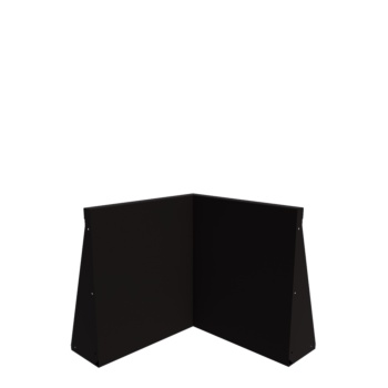 Stalen keerwand - Binnenhoek - 50 x 50 x 60 cm - RAL9005 mat (zwart)