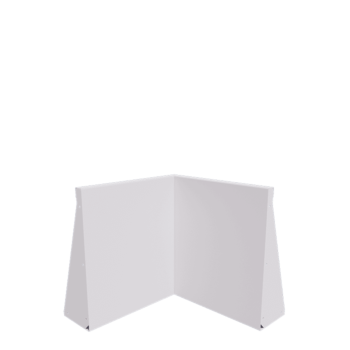 Stalen keerwand - Binnenhoek - 50 x 50 x 60 cm - RAL9010 mat (wit)