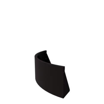 Stalen keerwand - Buitenbocht - 100 x 100 x 40 cm - RAL9005 mat (zwart)