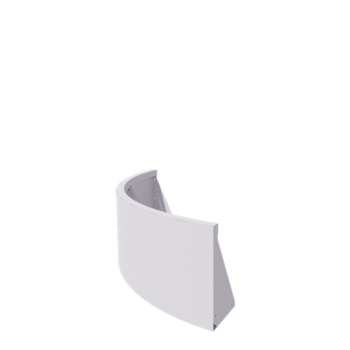 Stalen keerwand - Buitenbocht - 100 x 100 x 40 cm - RAL9010 mat (wit)