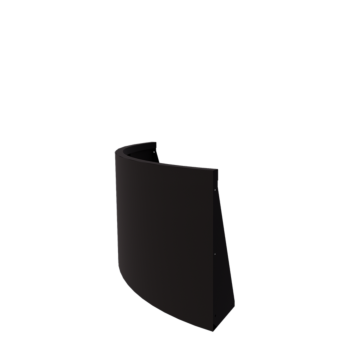 Stalen keerwand - Buitenbocht - 100 x 100 x 60 cm - RAL9005 mat (zwart)