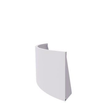 Stalen keerwand - Buitenbocht - 100 x 100 x 60 cm - RAL9010 mat (wit)