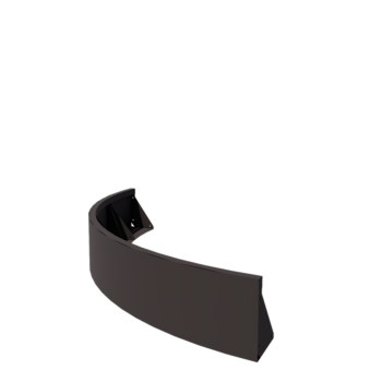 Stalen keerwand - Buitenbocht - 150 x 150 x 30 cm - RAL7016 mat (antraciet grijs)