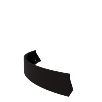 Stalen keerwand - Buitenbocht - 150 x 150 x 30 cm - RAL9005 mat (zwart)