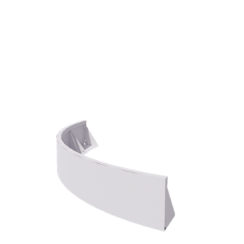 Stalen keerwand - Buitenbocht - 150 x 150 x 30 cm - RAL9010 mat (wit)