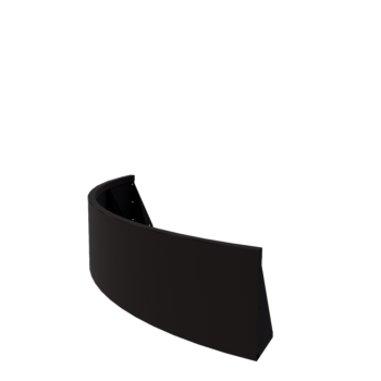 Stalen keerwand - Buitenbocht - 150 x 150 x 40 cm - RAL9005 mat (zwart)