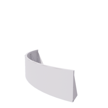 Stalen keerwand - Buitenbocht - 150 x 150 x 40 cm - RAL9010 mat (wit)