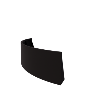 Stalen keerwand - Buitenbocht - 150 x 150 x 50 cm - RAL9005 mat (zwart)