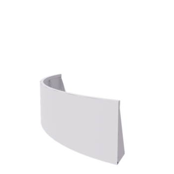 Stalen keerwand - Buitenbocht - 150 x 150 x 50 cm - RAL9010 mat (wit)