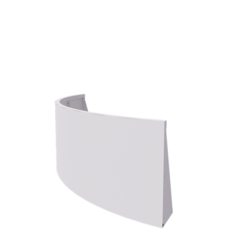 Stalen keerwand - Buitenbocht - 150 x 150 x 60 cm - RAL9010 mat (wit)