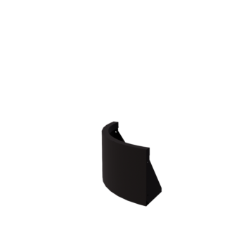 Stalen keerwand - Buitenbocht - 50 x 50 x 30 cm - RAL9005 mat (zwart)
