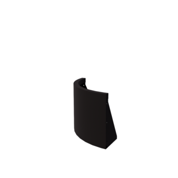 Stalen keerwand - Buitenbocht - 50 x 50 x 40 cm - RAL9005 mat (zwart)