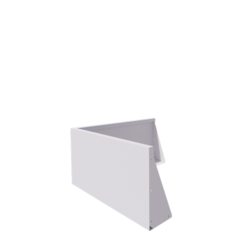 Stalen keerwand - Buitenhoek - 100 x 100 x 50 cm - RAL9010 mat (wit)