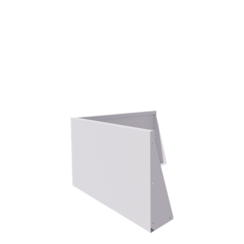 Stalen keerwand - Buitenhoek - 100 x 100 x 60 cm - RAL9010 mat (wit)
