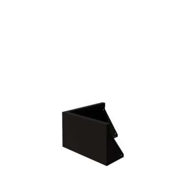 Stalen keerwand - Buitenhoek - 50 x 50 x 30 cm - RAL9005 mat (zwart)