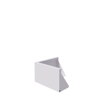 Stalen keerwand - Buitenhoek - 50 x 50 x 30 cm - RAL9010 mat (wit)