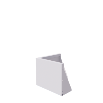 Stalen keerwand - Buitenhoek - 50 x 50 x 40 cm - RAL9010 mat (wit)