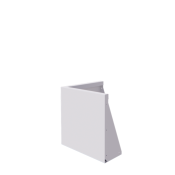 Stalen keerwand - Buitenhoek - 50 x 50 x 50 cm - RAL9010 mat (wit)