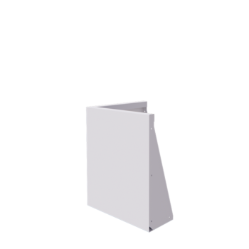 Stalen keerwand - Buitenhoek - 50 x 50 x 60 cm - RAL9010 mat (wit)