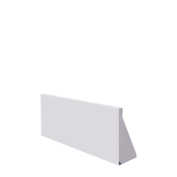 Stalen keerwand - Recht - 100 x 40 cm - RAL9010 mat (wit)