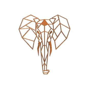 Cortenstaal wanddecoratie - Olifant 2.0 Large - 92,8 x 80 cm