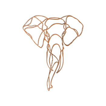 Cortenstaal wanddecoratie - Olifant 1.0 Small - 60 x 48,1 cm