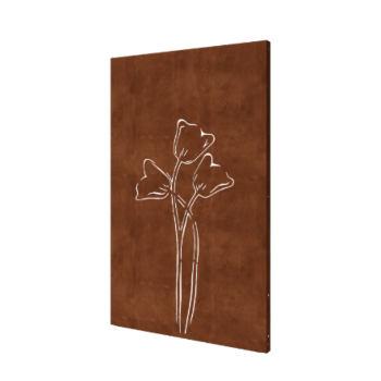 Cortenstaal paneel - Tulp symmetrisch - 120 x 6 x 190 cm