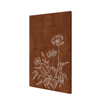 Cortenstaal paneel - Korenbloem - 120 x 6 x 190 cm