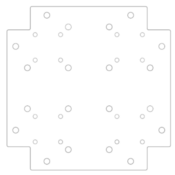 Verzinkt stalen bodemplaat - 30 x 30 cm