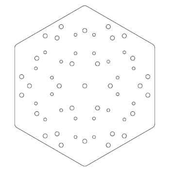 Verzinkt stalen bodemplaat - Zeshoek - 39,3 x 34,6 cm