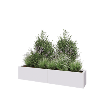 Stalen plantenbak XXL - Rechthoek - 160 x 30 x 30 cm - RAL9010 mat (wit) - Zonder bodemplaat