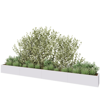 Stalen plantenbak XXL - Rechthoek - 480 x 40 x 40 cm - RAL9010 mat (wit) - Zonder bodemplaat
