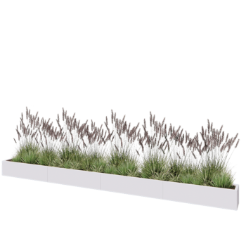 Stalen plantenbak XXL - Rechthoek - 480 x 30 x 30 cm - RAL9010 mat (wit) - Zonder bodemplaat