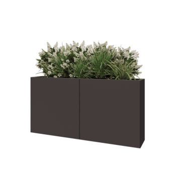 Stalen plantenbak XXL - Rechthoek - 160 x 30 x 80 cm - RAL7016 mat (antraciet grijs) - Met bodemplaat
