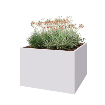 Stalen plantenbak - Vierkant - 120 x 120 x 80 cm - RAL9010 mat (wit) - Zonder bodemplaat