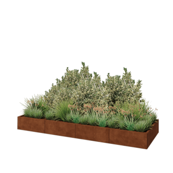 Cortenstaal plantenbak XXL - Rechthoek - 320 x 100 x 30 cm - Zonder bodemplaat