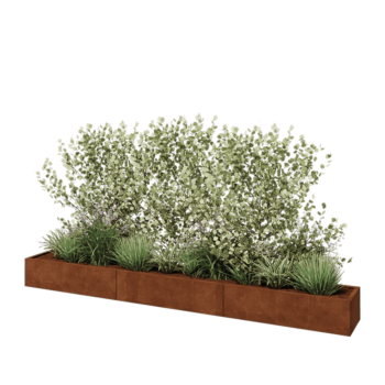 Cortenstaal plantenbak XXL - Rechthoek - 360 x 40 x 30 cm - Zonder bodemplaat