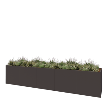 Stalen plantenbak XXL - Rechthoek - 500 x 100 x 100 cm - Andere RAL kleur - Zonder bodemplaat