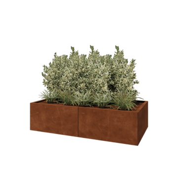Cortenstaal plantenbak XXL - Rechthoek - 160 x 80 x 40 cm - Met bodemplaat