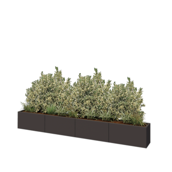 Stalen plantenbak XXL - Rechthoek - 320 x 30 x 40 cm - RAL7016 mat (antraciet grijs) - Met bodemplaat