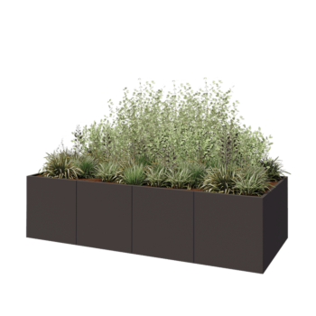 Stalen plantenbak XXL - Rechthoek - 320 x 120 x 80 cm - RAL7016 mat (antraciet grijs) - Zonder bodemplaat