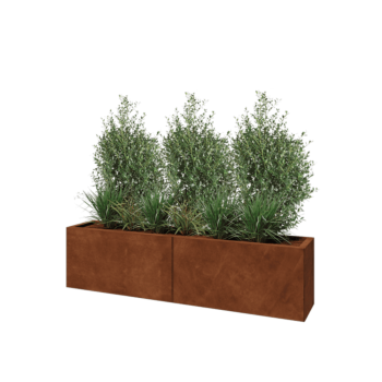 Cortenstaal plantenbak XXL - Rechthoek - 160 x 30 x 40 cm - Zonder bodemplaat