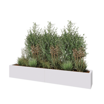 Stalen plantenbak XXL - Rechthoek - 200 x 30 x 30 cm - RAL9010 mat (wit) - Zonder bodemplaat